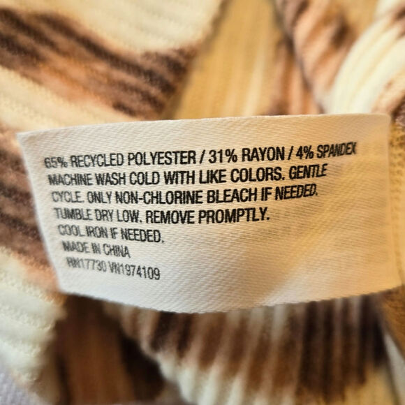 COLSIE Cropped Ribbed Waist Cream Brown Animal Print Headband Shirt Set Sz XS - Picture 5 of 7